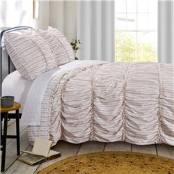 Picture of Benjara BM218773 Microfiber Quilt & 1 Pillow Sham Set with Ruffled Texture&#44; White - 8 x 15 x 20 in.