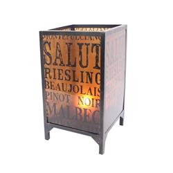 Picture of Benjara BM217295 Cuboidal Metal & Glass Candleholder with Typography&#44; Black & Clear - 18 x 10.25 x 10.25 in.