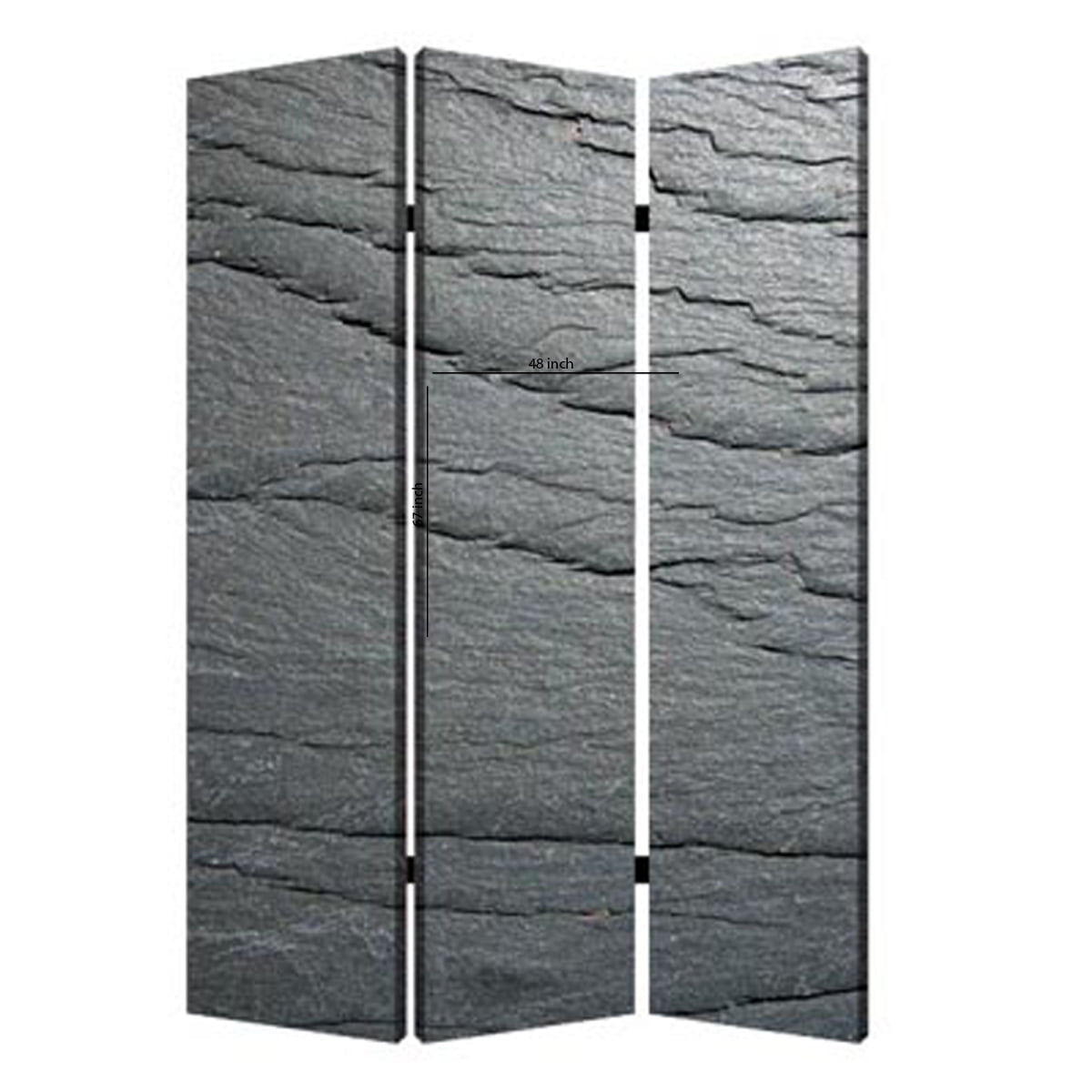 Picture of Benjara BM26569 3 Panel Canvas & Metal Frame Room Divider&#44; Slate Gray - 72 x 2 x 48 in.