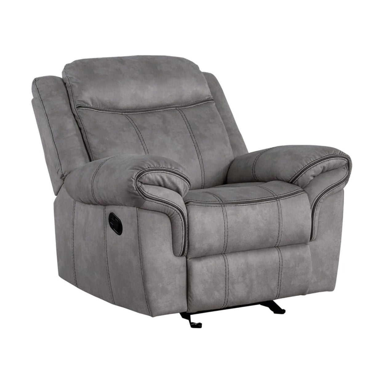 Picture of Benjara BM218582 Fabric Upholstered Metal Reclining Club Chair with Center Console, Gray - 41 x 39 x 42 in.