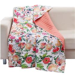 Picture of Benjara BM218739 60 x 50 in. Microfiber Quilted Throw with Floral Print&#44; Multi Color