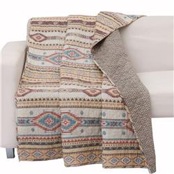 Picture of Benjara BM218902 50 x 60 in. Cotton & Microfiber Throw Quilt with Kilim Pattern&#44; Multi Color - 4 x 13 x 16 in.