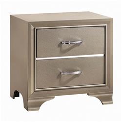 Picture of Benjara BM216162 2 Drawers Contemporary Nightstand with Mirror Accents & Metal Pull&#44; Silver