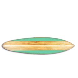 Picture of Benjara BM220207 Wooden Surfboard Shape Wall Art with Mounting Hardware&#44; Brown & Aqua Blue