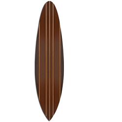 Picture of Benjara BM220218 Contemporary Style Wooden Surfboard Wall Art with Stripe Print&#44; Brown