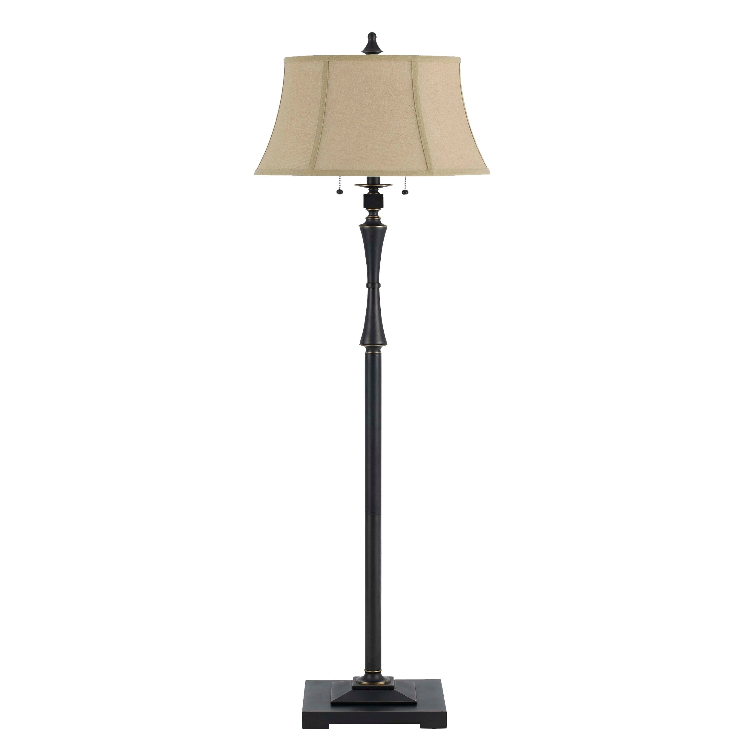 Picture of Benjara BM223603 Metal Body Floor Lamp with Fabric Tapered Bell Shade&#44; Black & Beige