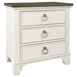 Benjarabm226187 Cottage 3 Drawer Wooden Nightstand With Contrasting Top White Brown Dailymail