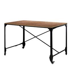 Picture of Benjara BM140126 Industrial Style Home Office Desk with Rectangular Wooden Top & Metal Legs&#44; Brown & Bronze