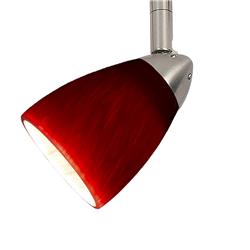 Picture of Benjara BM220748 Hand Blown Glass Shade Track Light Head with Metal Frame&#44; Red & Silver