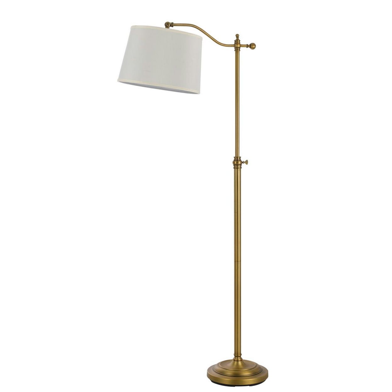 Picture of Benjara BM220828 100W Metal Down Bride Floor Lamp with Fabric Tapered Drum Shade, Gold