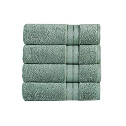 Picture of The Urban Port BM222862 Bergamo Spun Loft Fabric Towels with Striped Pattern&#44; Green - 4 Piece