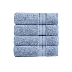 Picture of The Urban Port BM222863 Bergamo Spun Loft Fabric Towels with Striped Pattern, Blue - 4 Piece