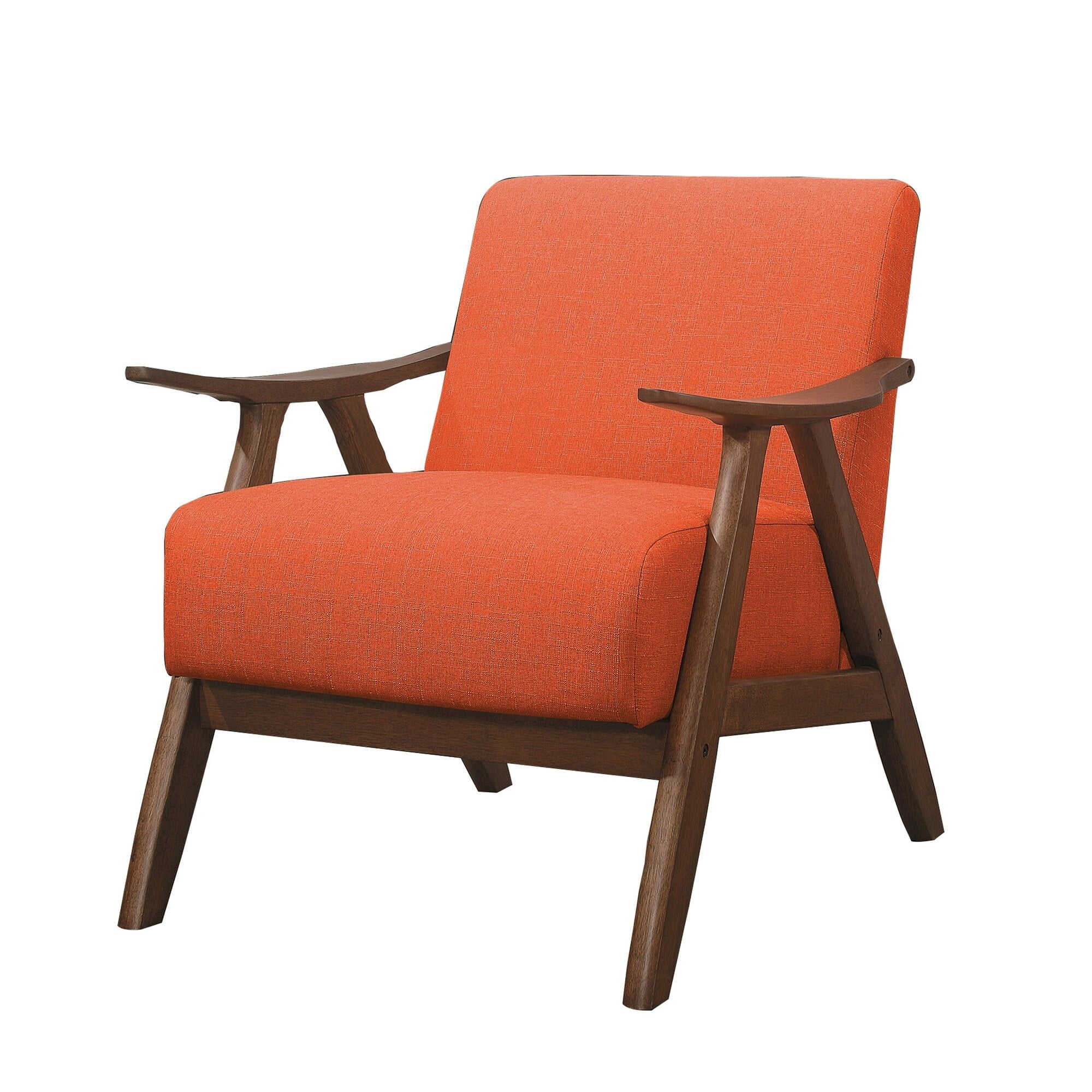 Picture of Benjara BM219776 Fabric Upholstered Accent Chair with Curved Armrests, Orange
