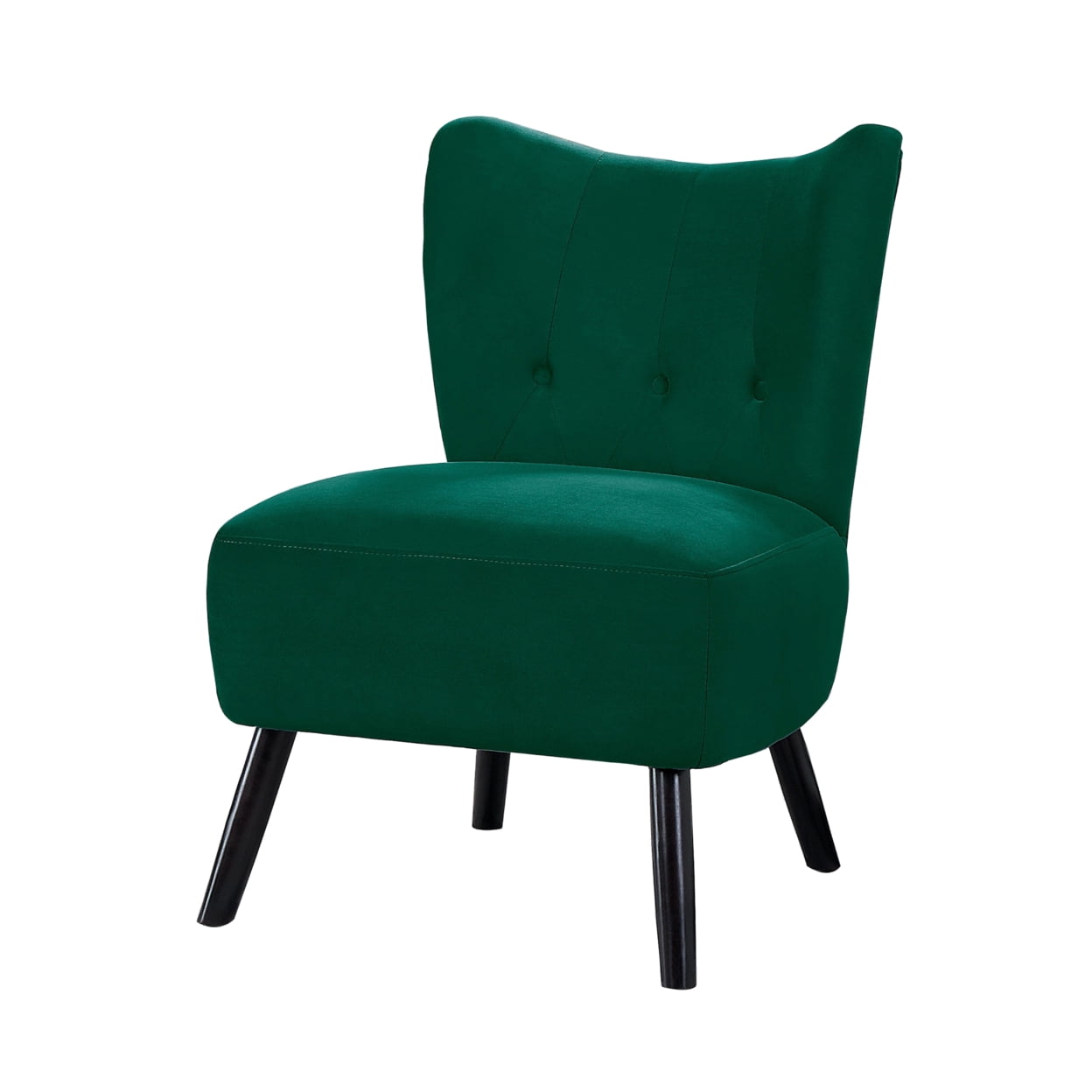 Picture of Benjara BM219777 Upholstered Armless Accent Chair with Flared Back & Button Tufting&#44; Green