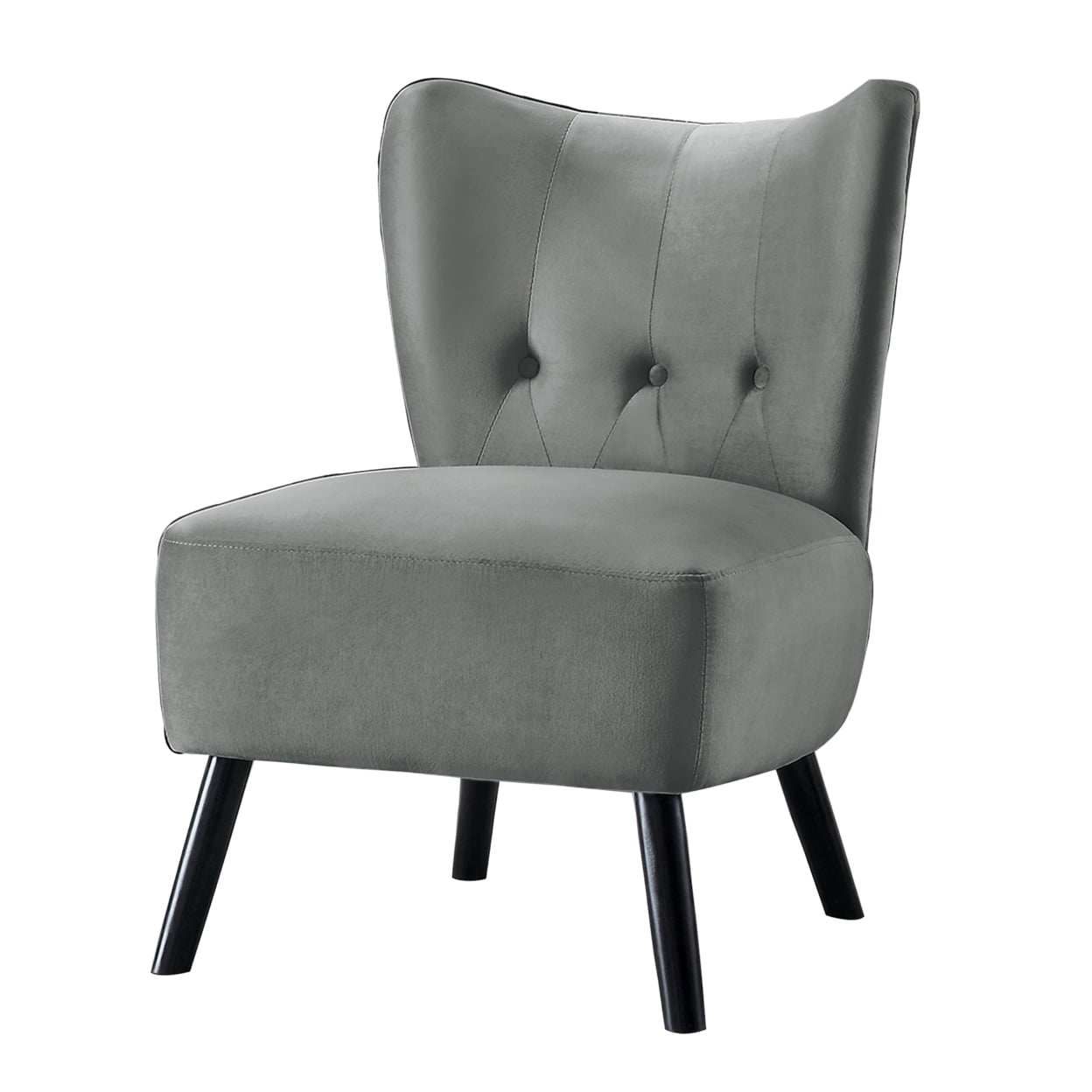Picture of Benjara BM219778 Upholstered Armless Accent Chair with Flared Back & Button Tufting&#44; Gray