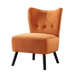 Picture of Benjara BM219780 Upholstered Armless Accent Chair with Flared Back & Button Tufting&#44; Orange