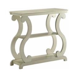 Picture of Benjara BM221608 Contemporary Wooden Console Table with 2 Open Bottom Shelves&#44; White