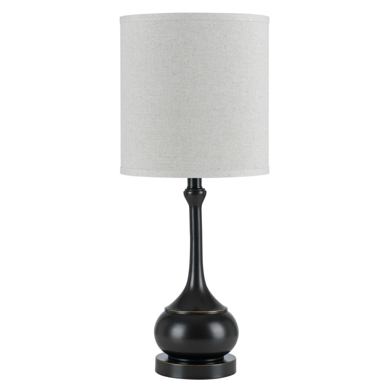 Picture of Benjara BM224929 Elongated Bellied Shape Metal Accent Lamp with Drum Shade, Black
