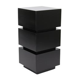 Picture of Benjara BM210406 Wooden Pedestal Stand in Stacked Cube Design&#44; Antique Black