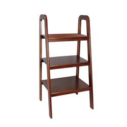 Picture of Benjara BM210419 3 Tier Wooden Storage Ladder Stand with Open Back & Sides&#44; Brown