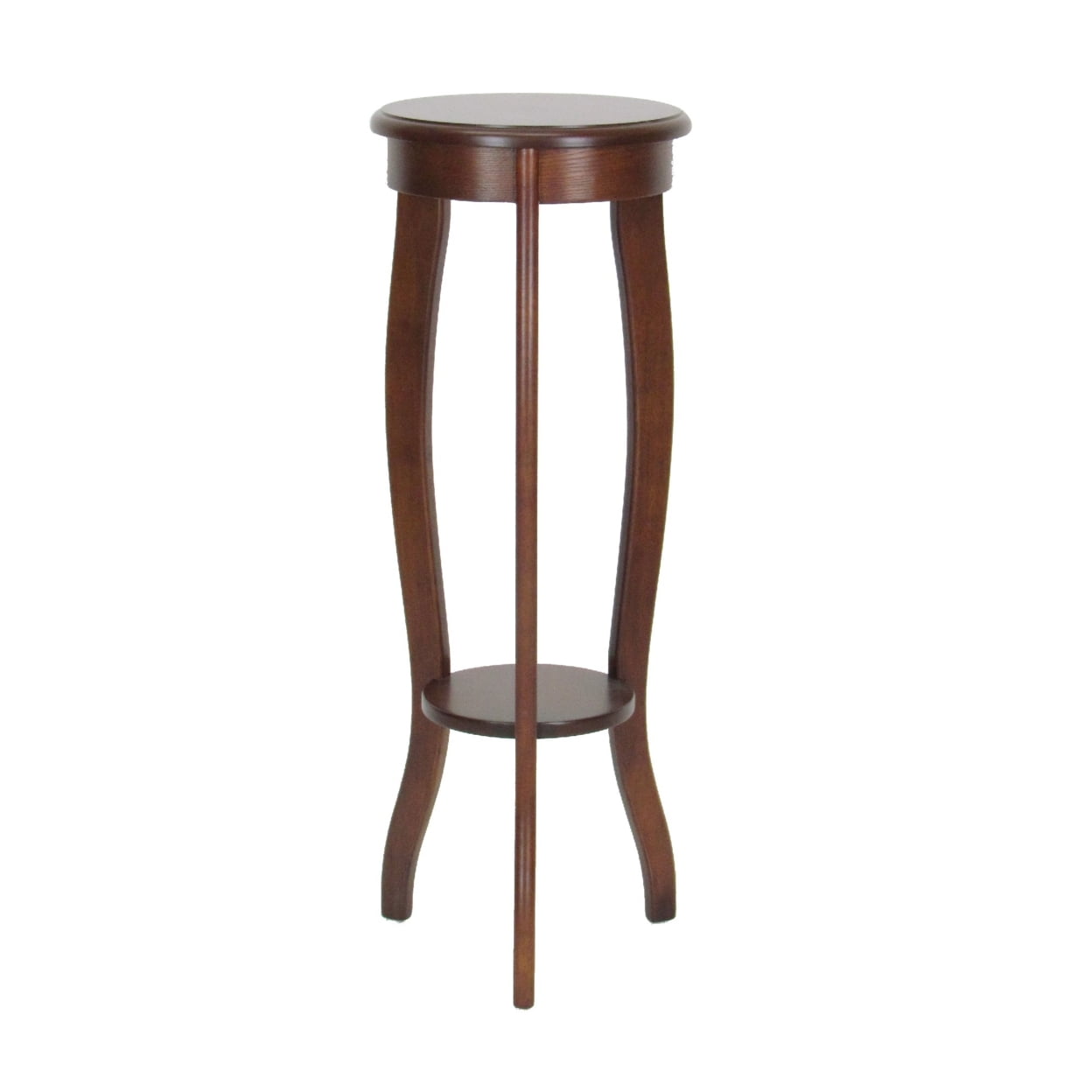 Picture of Benjara BM210431 31.5 in. Round Pedestal Stand with Open Bottom Shelf & Flared Legs&#44; Brown