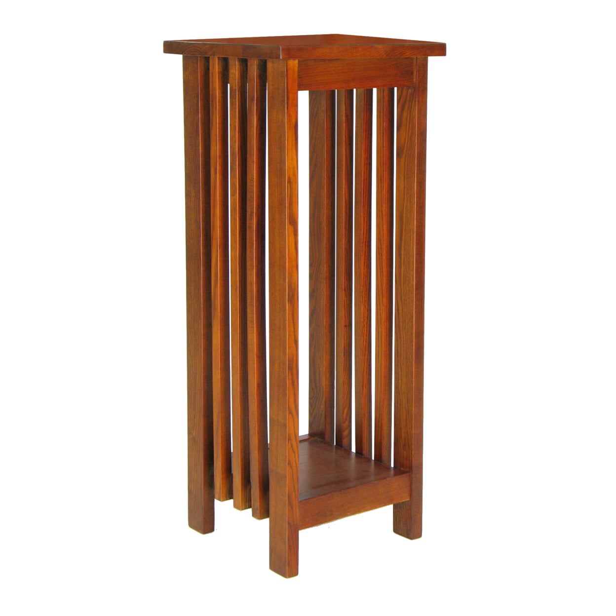 Picture of Benjara BM210432 30 in. Wooden Flower Stand with Bottom Shelf & Slatted Sides&#44; Brown