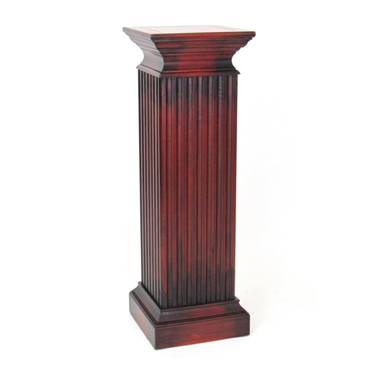 Picture of Benjara BM215617 Square Shaped Column Pedestal with Reeded Design&#44; Brown
