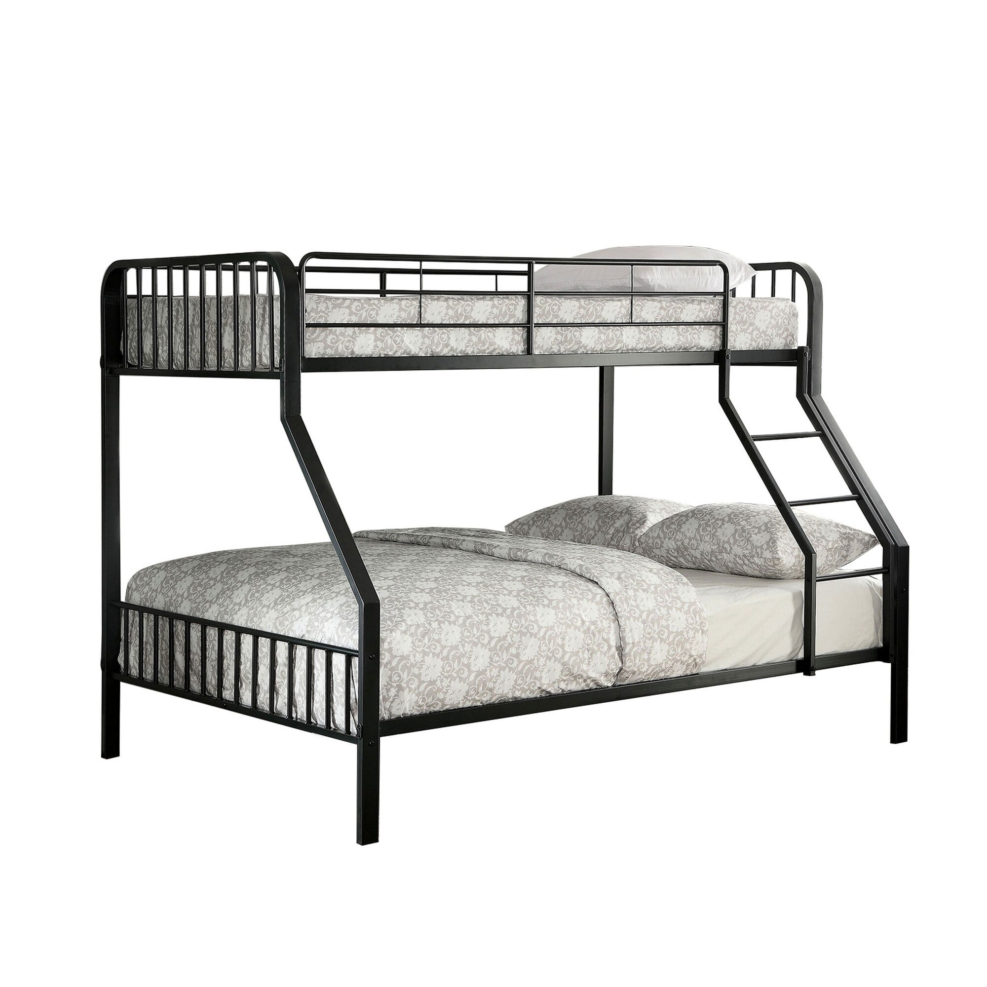 Picture of Benjara BM217509 Industrial Style Metal Bunk Bed with Tubular Frame&#44; Black - Twin Over Full Size