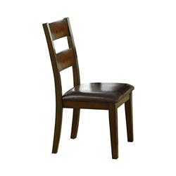 Picture of Benjara BM219924 Leatherette Padded Side Chair with Ladder Design Back&#44; Brown & Black - Set of 2