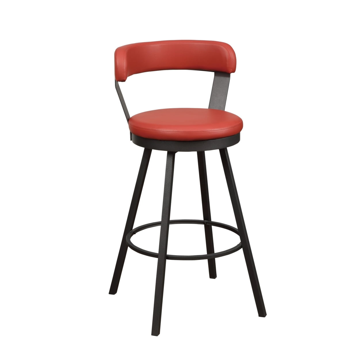 Picture of Benjara BM219937 Leatherette Pub Chair with Curved Design Open Backrest, Red - Set of 2