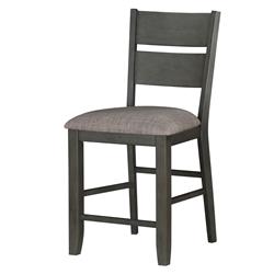 Picture of Benjara BM220917 Counter Height with Chair with Ladder Backrest & Fabric Padded Seat&#44; Gray