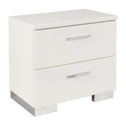 Picture of Benjara BM223271 2 Drawer Wooden Nightstand with Metal Base & Bar Handles&#44; White