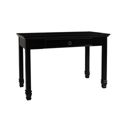 Picture of Benjara BM223279 Single Drawer Wooden Desk with Metal Ring Pull & Tapered Legs&#44; Black