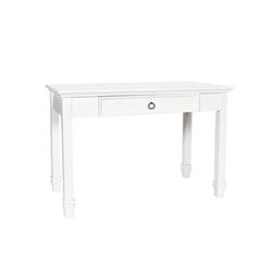 Picture of Benjara BM223281 Single Drawer Wooden Desk with Metal Ring Pull & Tapered Legs&#44; White