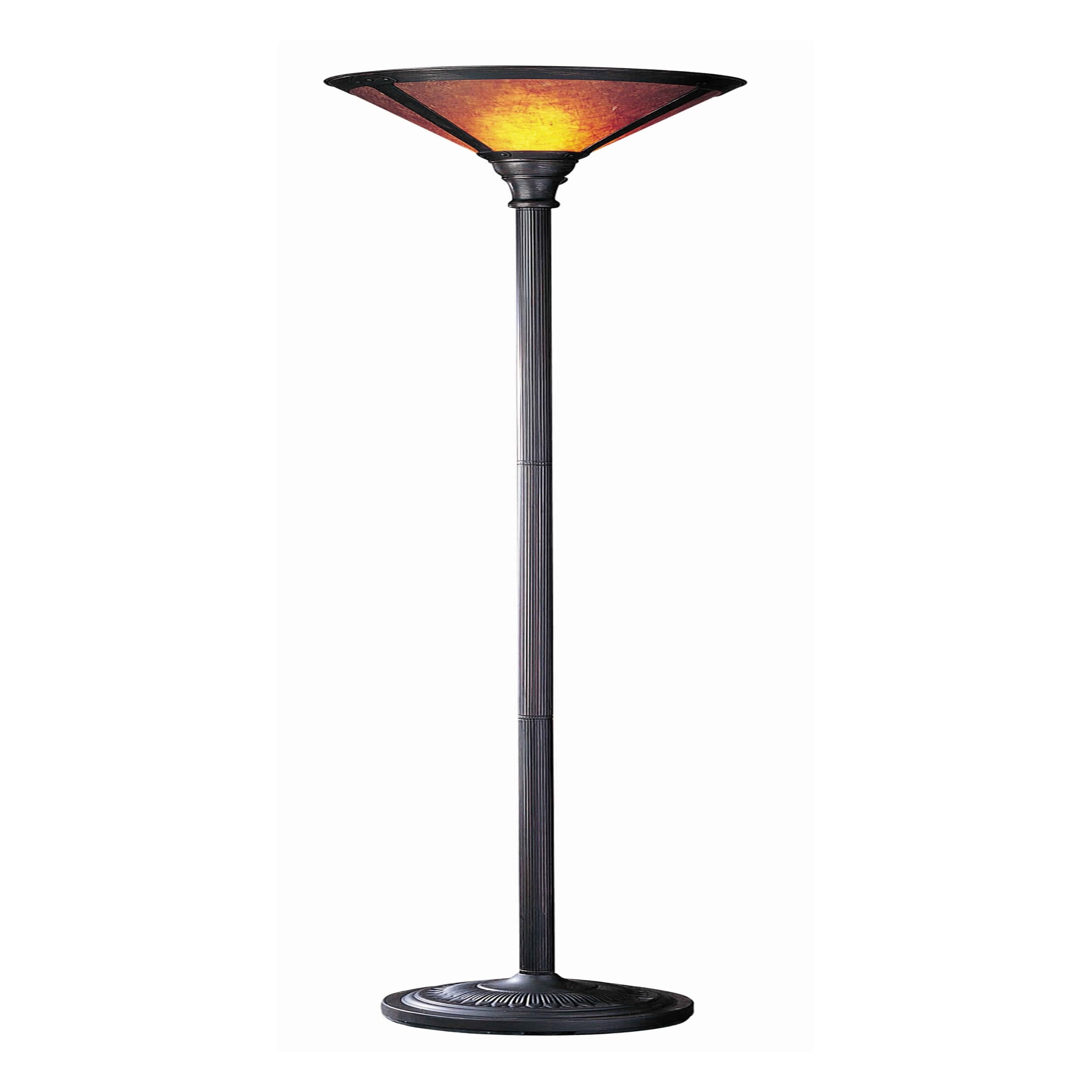 Picture of Benjara BM223595 3 Way Metal Body Torchiere Lamp with Conical Mica Shade&#44; Bronze