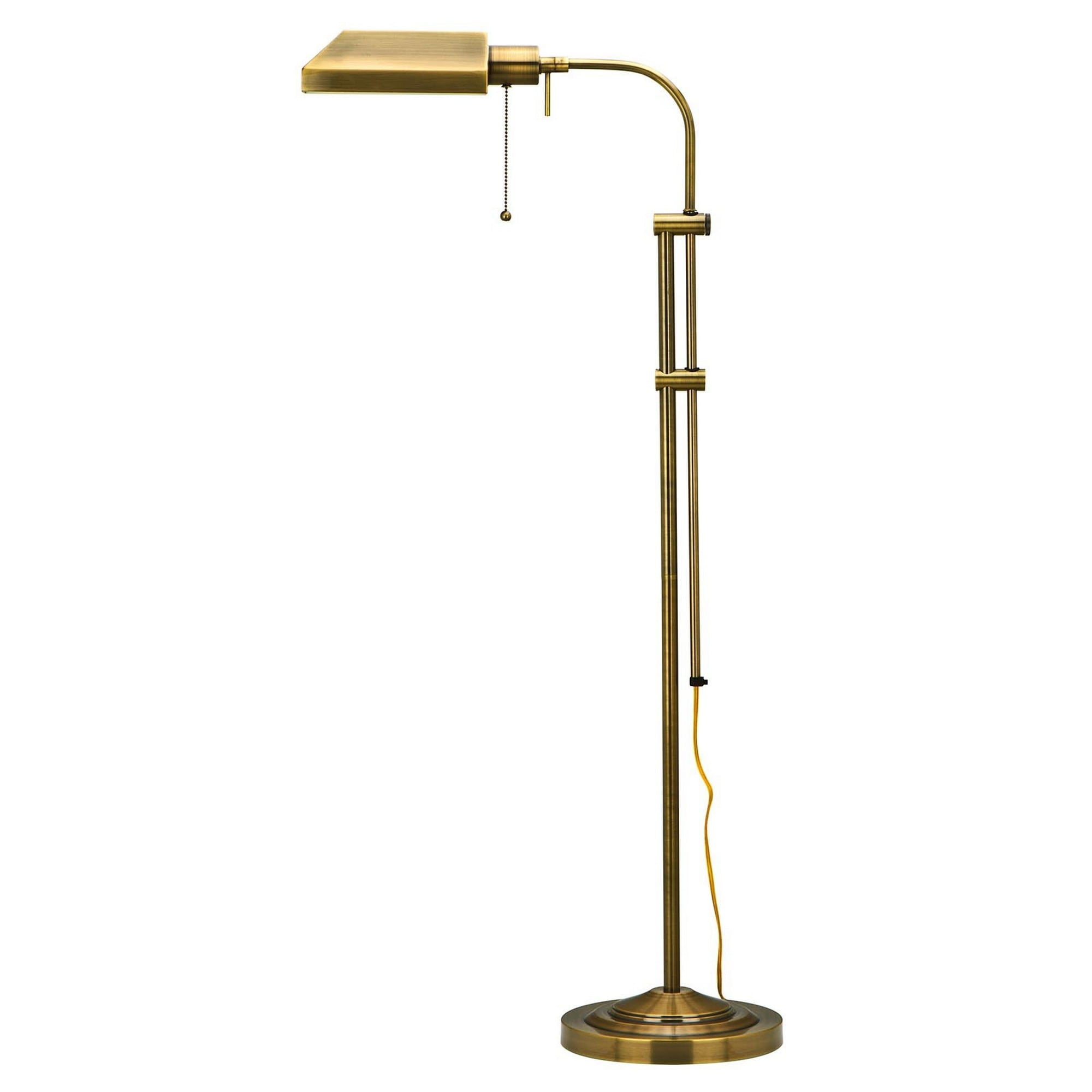 Picture of Benjara BM225079 Metal Rectangular Floor Lamp with Adjustable Pole, Gold