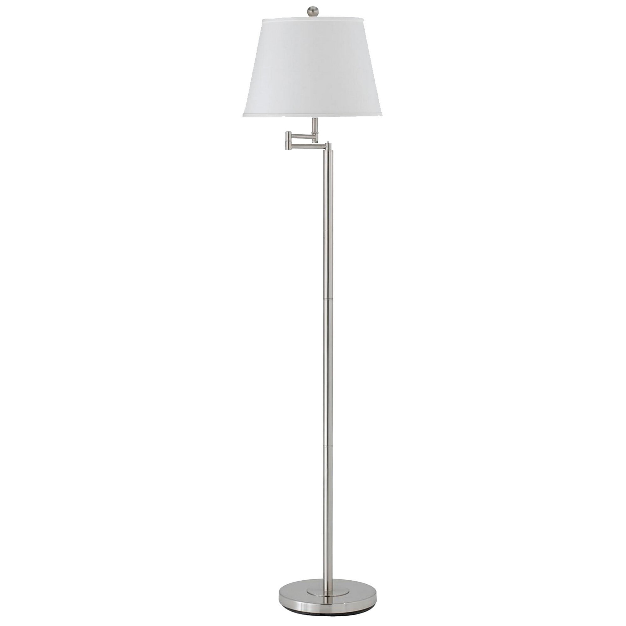 Picture of Benjara BM225111 Metal Round 3 Way Floor Lamp with Spider Type Shade&#44; Silver & White