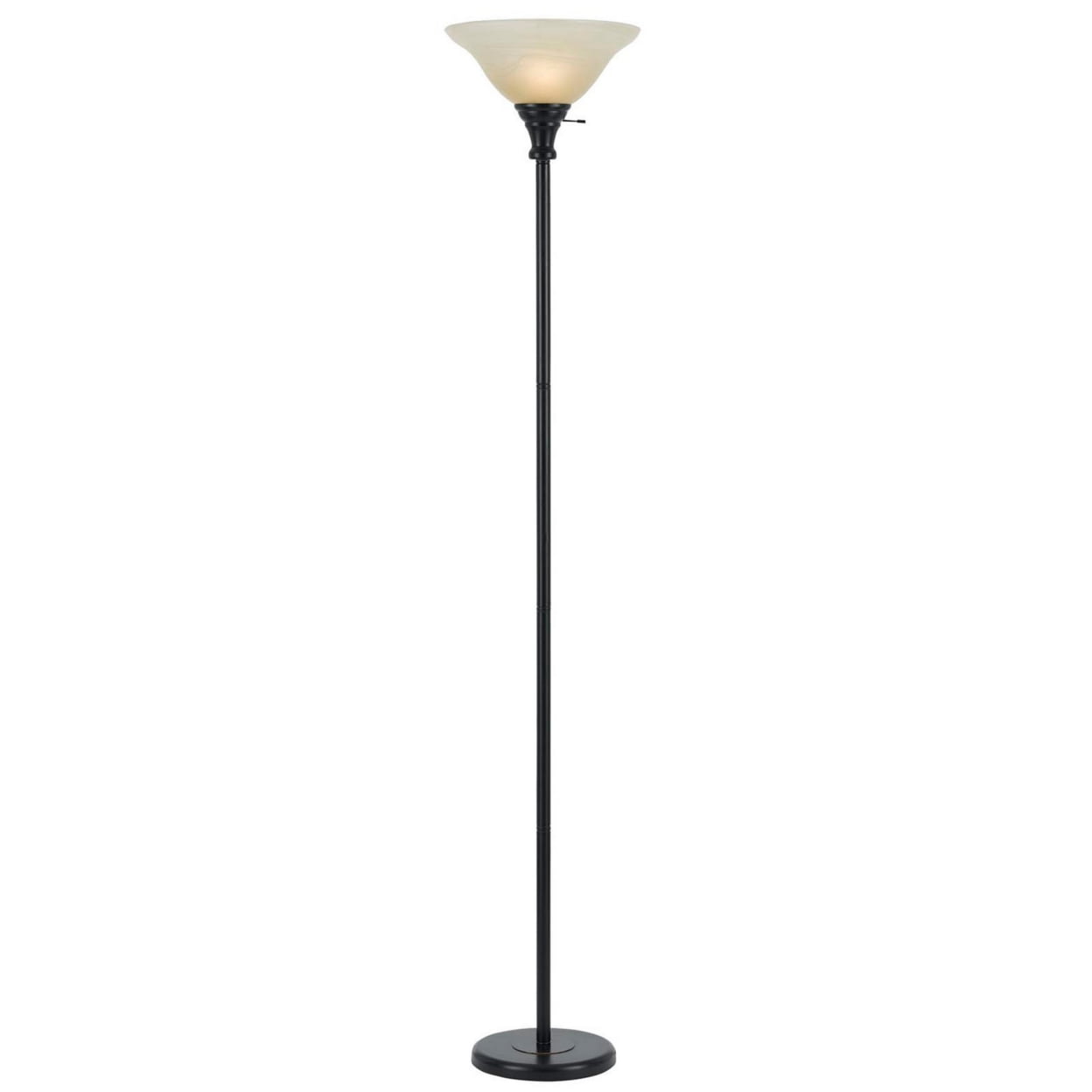 Picture of Benjara BM225118 Metal Round 3 Way Torchiere Lamp with Frosted Shade&#44; Dark Bronze & Gold