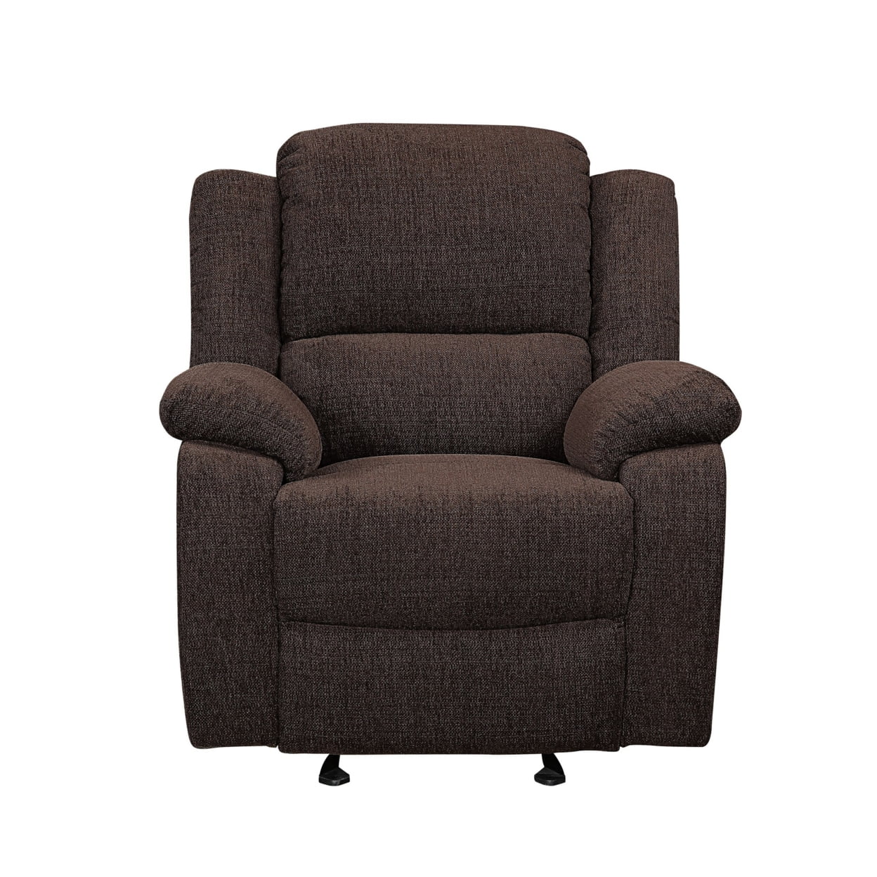 Picture of Benjara BM225902 Fabric Upholstered Glider Recliner Chair with Pillow Top Armrest&#44; Brown