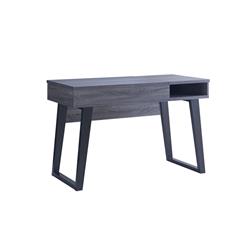 Picture of Benjara BM225978 Wooden Desk with 1 Open Bottom Shelf & Sliding Panel&#44; Gray