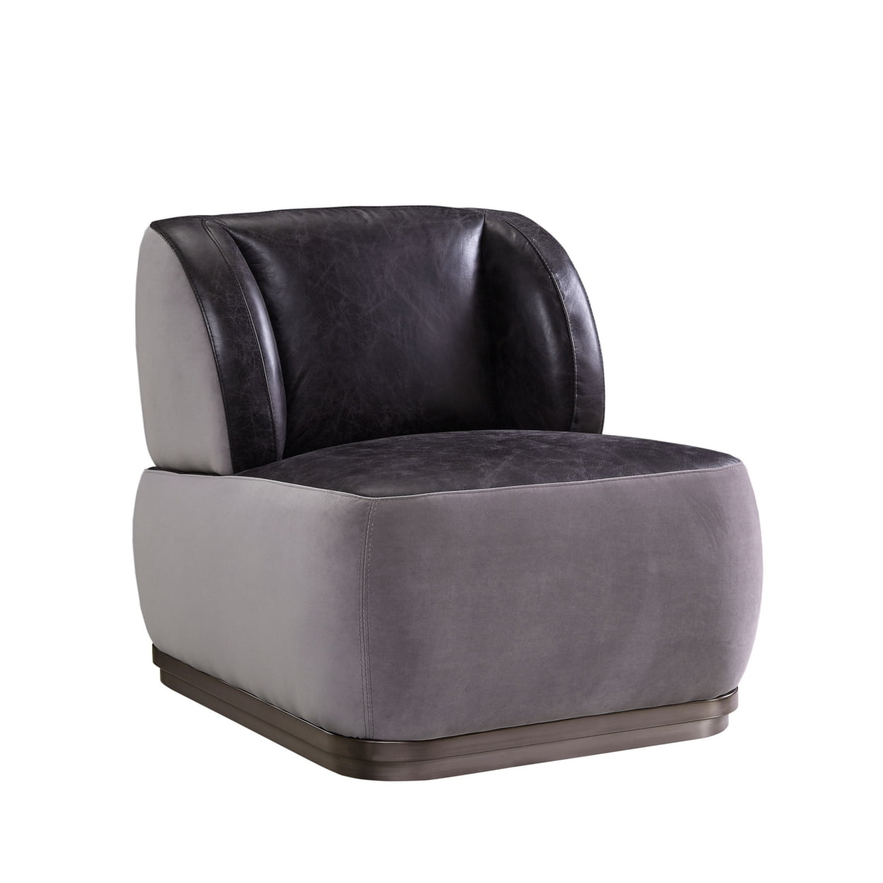 Picture of Benjara BM226920 Leatherette Accent Chair with Wingback Design Backrest&#44; Black & Gray