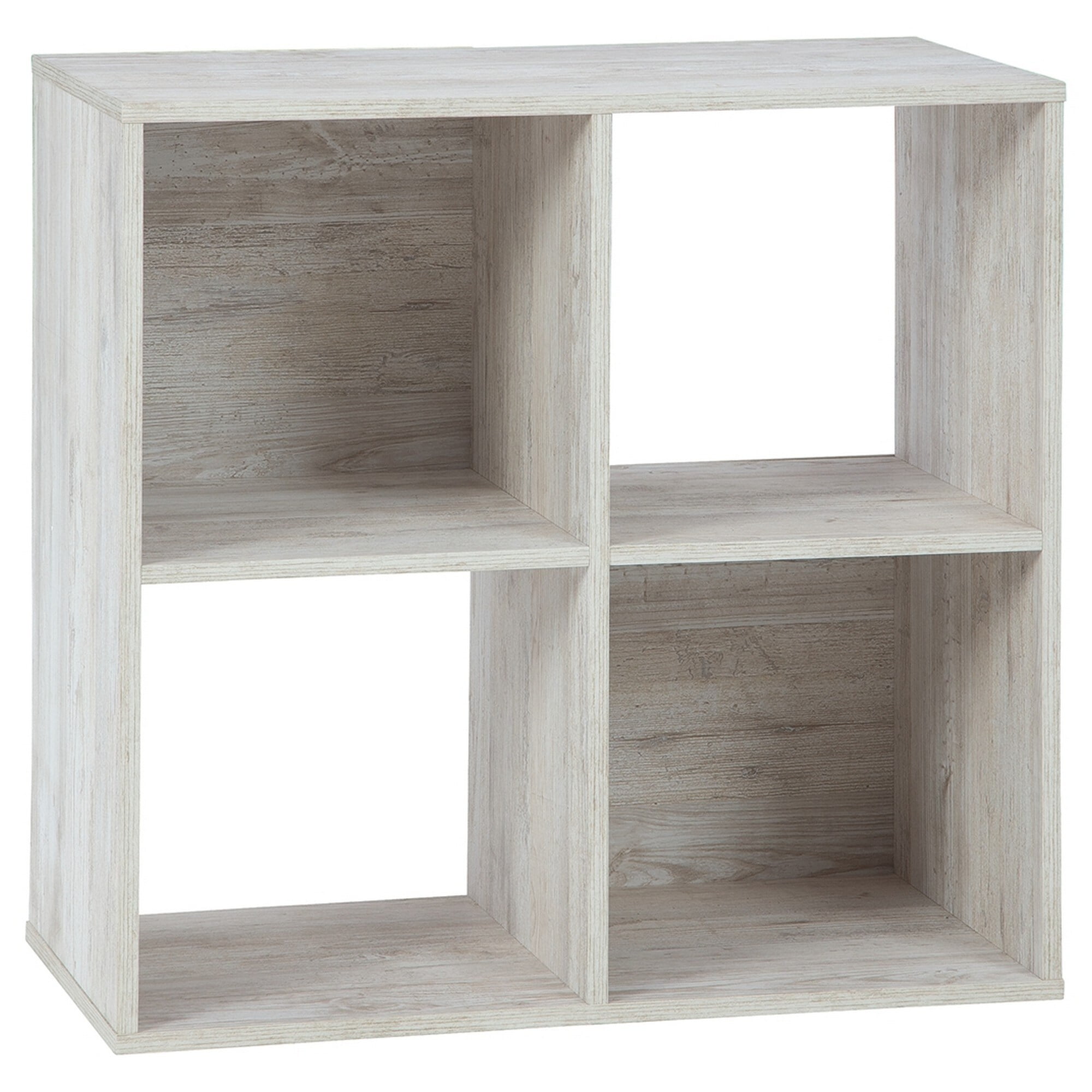 Picture of Benjara BM227055 4 Cube Wooden Organizer with Grain Details&#44; Washed White