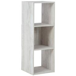 Picture of Benjara BM227056 3 Cube Wooden Organizer with Grain Details&#44; Washed White