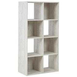 Picture of Benjara BM227059 8 Cube Wooden Organizer with Grain Details&#44; Washed White