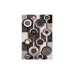 Picture of Benjara BM227494 Machine Woven Fabric Rug with Circular Pattern&#44; Brown & Cream - Medium