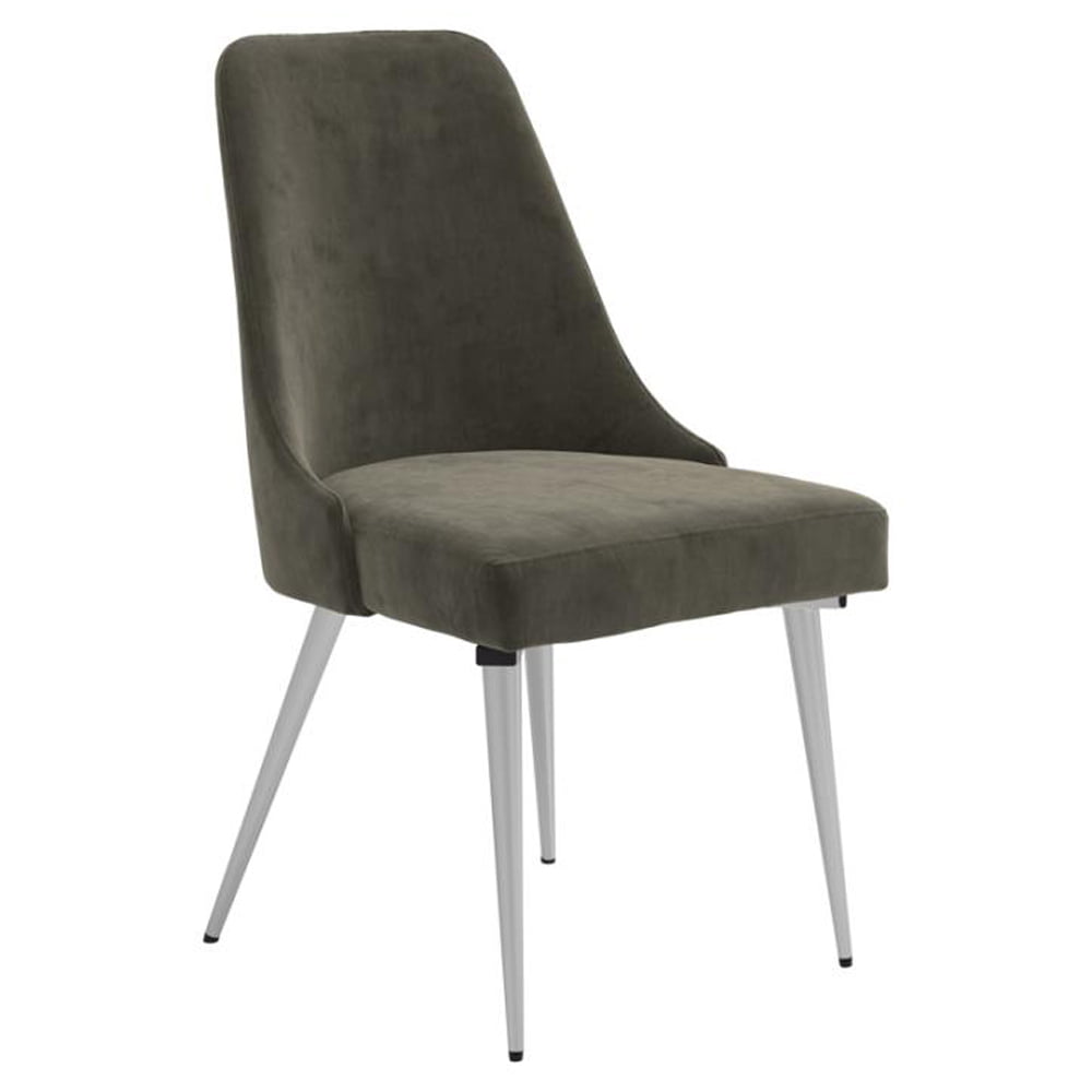 Picture of Benzara BM230322 Padded Side Chair with Angular Legs&#44; Chrome & Gray - Set of 2