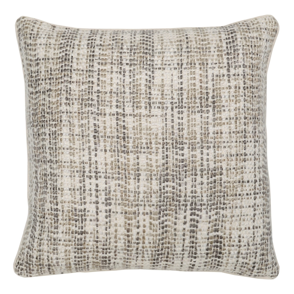 Picture of Benjara BM228826 22 x 22 x 5 in. Square Fabric Throw Pillow with Hand Woven Pattern&#44; White & Gray