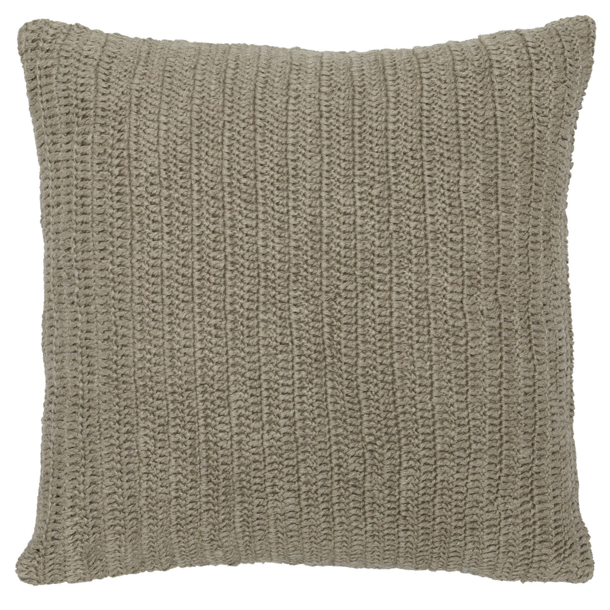 Picture of Benzara BM228830 Square Fabric Throw Pillow with Hand Knit Details & Knife Edges&#44; Brown