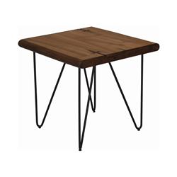 Picture of Benzara BM229627 22.5 x 24 x 24 in. Square Wooden Top End Table with Metal Hairpin Legs&#44; Brown