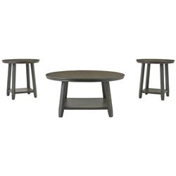 Picture of Benjara BM227574 Occasional Table Set with Open Bottom Shelf, Antique Gray - 3 Piece
